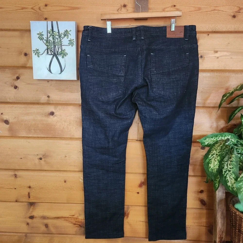 A. Tiziano Straight Dark Wash Laser Engraved‎ Denim Jeans Streetwear Urban Sz 38